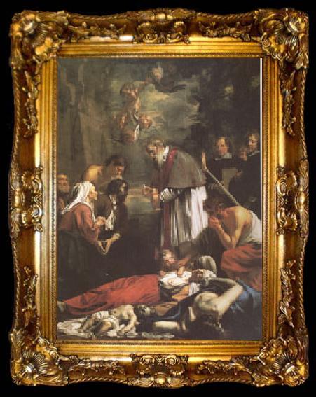 framed  OOST, Jacob van, the Younger St Macaire of Ghent Tending the Plague-Stricken (mk05), ta009-2